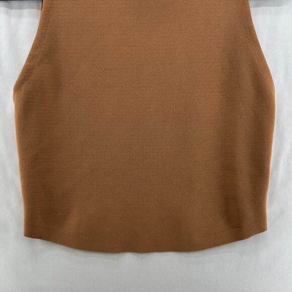 House Of Harlow 1960 Crop Top Womens L Mock Neck Sleeveless Pullover Knitted Tan - Picture 4 of 10